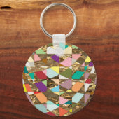 Abstracte kleuren Gold Foil Sleutelhanger (Voorkant)