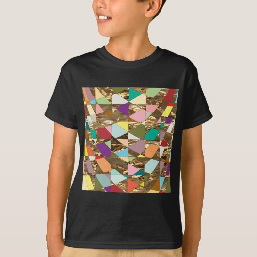 Abstracte kleuren Gold Foil T-shirt (Voorkant)