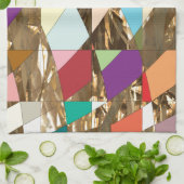 Abstracte kleuren Gold Foil Theedoek (Gevouwen)