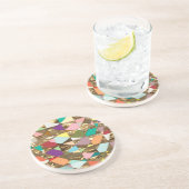 Abstracte kleuren Gold Foil Zandsteen Onderzetter (Zijkant)