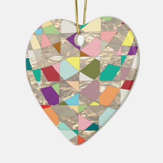 Abstracte kleuren Gold Keramisch Ornament (Links)