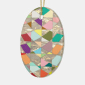 Abstracte kleuren Gold Keramisch Ornament (Links)