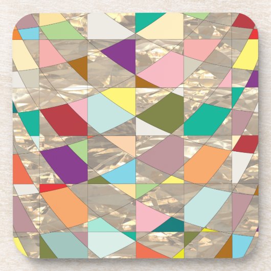 Abstracte kleuren Gold Onderzetter (Voorkant)