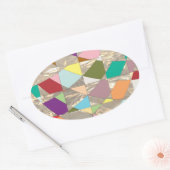 Abstracte kleuren Gold Ovale Sticker (Envelop)