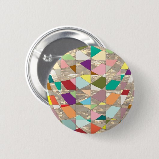 Abstracte kleuren Gold Ronde Button 5,7 Cm (Voorkant /achterkant)