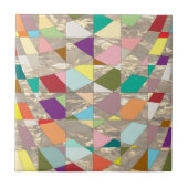 Abstracte kleuren Gold Tegeltje (Voorkant)