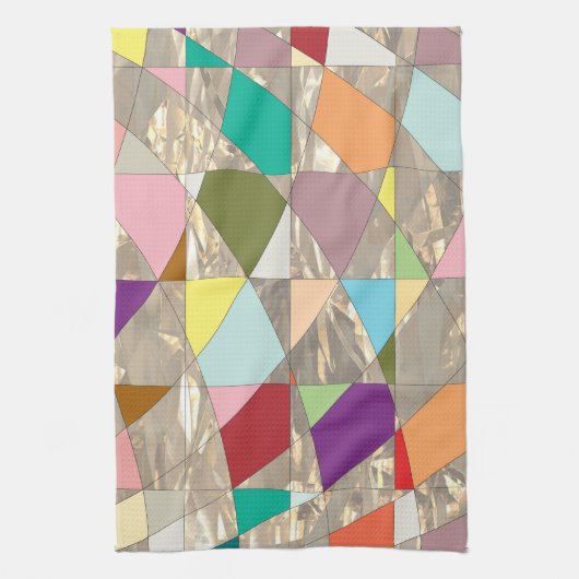 Abstracte kleuren Gold Theedoek (Verticaal)