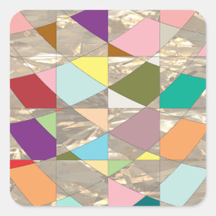 Abstracte kleuren Gold Vierkante Sticker