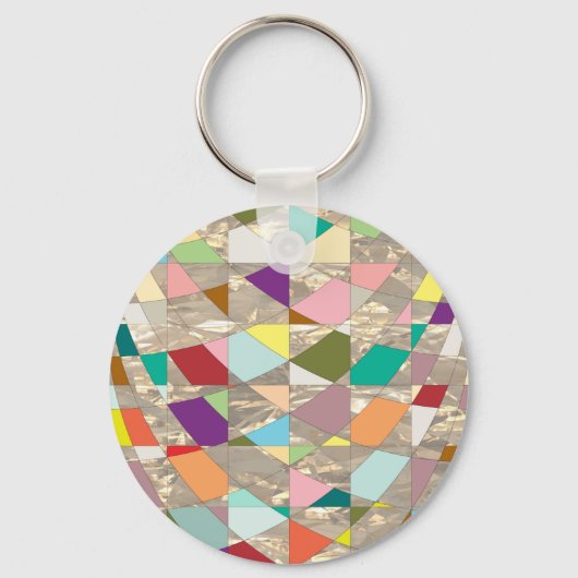 Abstracte kleuren goud sleutelhanger (Voorkant)