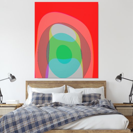 Abstracte kleuren in rood 210 canvas afdruk (Insitu (Slaapkamer))