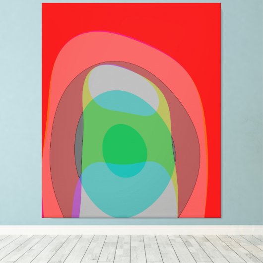 Abstracte kleuren in rood 210 canvas afdruk (Insitu (Houten vloer))