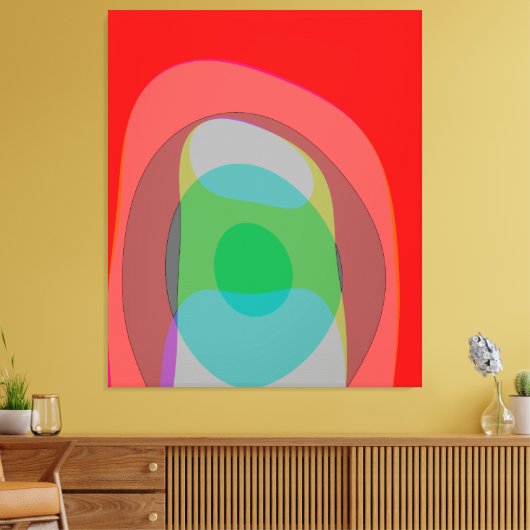 Abstracte kleuren in rood 210 canvas afdruk (Insitu (Woonkamer))