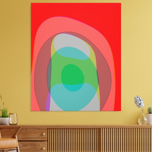 Abstracte kleuren in rood 210 canvas afdruk (Insitu (Woonkamer))