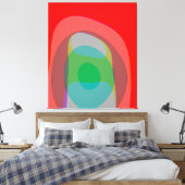 Abstracte kleuren in rood 210 canvas afdruk (Insitu (Slaapkamer))