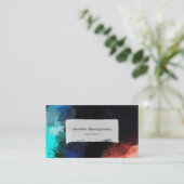 Abstracte kleuren in Turquoise Sinaasappel en zwar Visitekaartje (Staand voorkant)