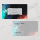 Abstracte kleuren in Turquoise Sinaasappel en zwar Visitekaartje (Voorkant / Achterkant)