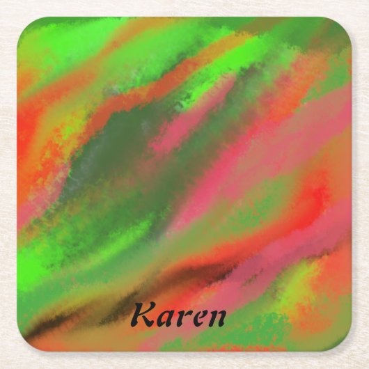 Abstracte kleuren kartonnen onderzetters (Voorkant)