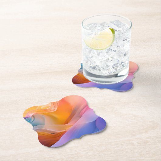 Abstracte kleuren kartonnen onderzetters (Insitu)