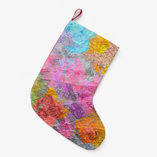 Abstracte kleuren kleine kerstsok (Voorkant (Hangend))