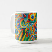 Abstracte kleuren koffiemok (Voorkant links)