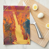 Abstracte kleuren, kunst theedoek (Quarter Fold)