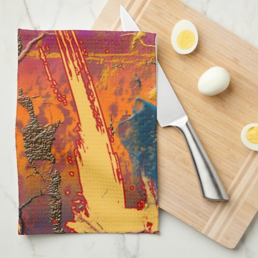 Abstracte kleuren, kunst theedoek (Quarter Fold)