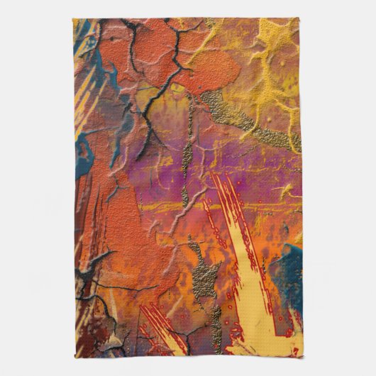 Abstracte kleuren, kunst theedoek (Verticaal)