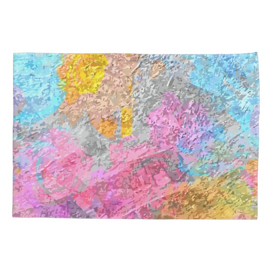 Abstracte kleuren kussensloop (Achterkant-Links)