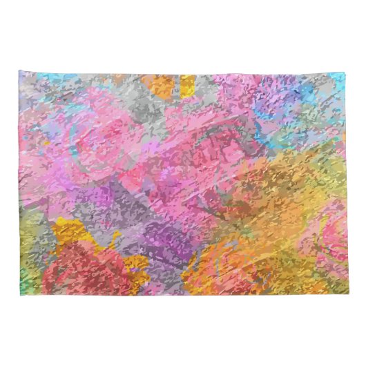 Abstracte kleuren kussensloop (Achterkant-Rechts)