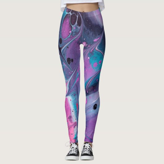 Abstracte kleuren Leggings (Voorkant)