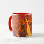 Abstracte kleuren, mok voor kunstkoffie (Voorkant links)