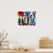 Abstracte kleuren poster (Keuken)
