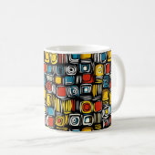 Abstracte kleuren psychedelisch koffiemok (Voorkant rechts)