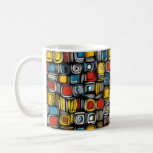 Abstracte kleuren psychedelisch koffiemok (Links)
