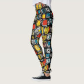 Abstracte kleuren psychedelisch leggings (Links)