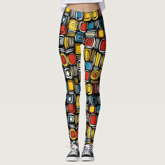 Abstracte kleuren psychedelisch leggings (Voorkant)
