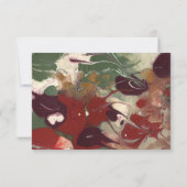 Abstracte kleuren Rode groene Paarse gouden bruilo RSVP Kaartje (Achterkant)