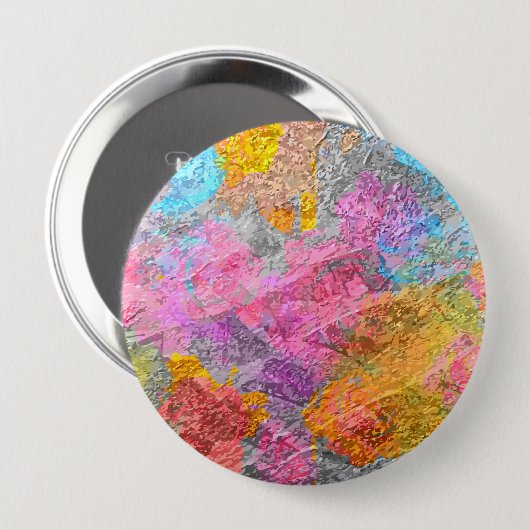 Abstracte kleuren ronde button 4,0 cm (Voorkant /achterkant)