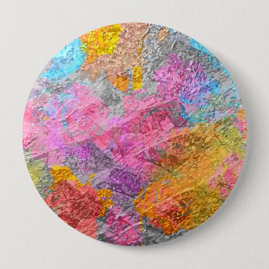 Abstracte kleuren ronde button 4,0 cm (Voorkant)