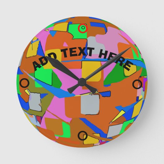 Abstracte kleuren ronde klok (Voorkant)