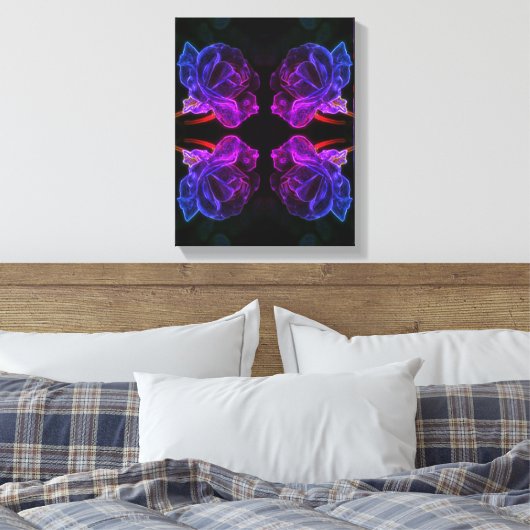 Abstracte Kleuren Roos Fantasy Flower Canvas Afdruk (Insitu (Slaapkamer))