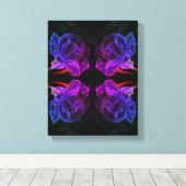Abstracte Kleuren Roos Fantasy Flower Canvas Afdruk (Insitu (Houten vloer))