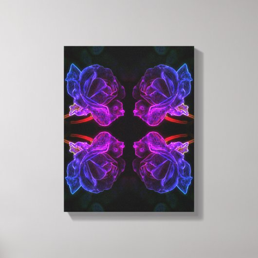 Abstracte Kleuren Roos Fantasy Flower Canvas Afdruk (Voorkant)