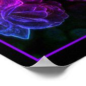Abstracte Kleuren Roos Fantasy Flower Poster (Hoek)