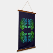 Abstracte kleuren Roos Flower Green Hangend Wandkleed (Gebogen)