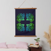 Abstracte kleuren Roos Flower Green Hangend Wandkleed (Slaapkamer)