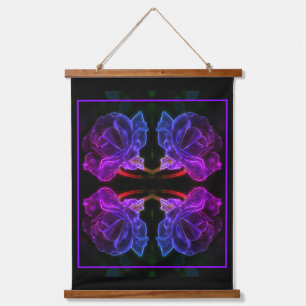 Abstracte kleuren Roos Flower Paarse Hangend Wandkleed