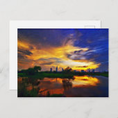 Abstracte kleuren schilderen | Saigon Sunset Briefkaart (Voorkant / Achterkant)