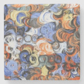 Abstracte kleuren schilderen stenen onderzetter (Voorkant)