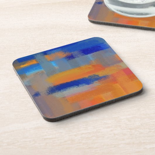 Abstracte Kleuren Schilderij Bier Onderzetter (Linkerzijde)